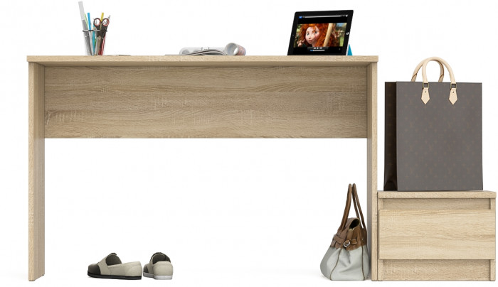 Мори Стол письменный МСП1200.1 + Тумба ТМП400.1, цвет дуб сонома, ШхГхВ 160,8х50х76,6 см., универсальная сборка