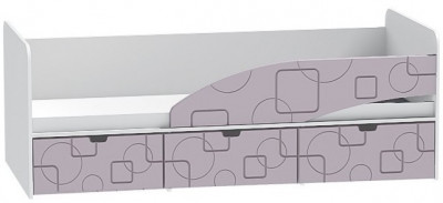 Детская кровать Бриз-3 80х190, квадрат (Антарктида/Белый/правый)
