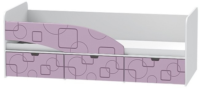 Детская кровать Бриз-3 80х190, квадрат (Антарктида/Белый/правый)