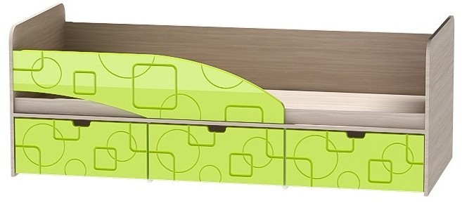 Детская кровать Бриз-3 80х190, квадрат (Антарктида/Белый/правый)