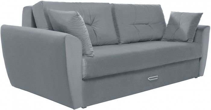 Диван-кровать Амстердам Люкс, 150х195, еврокнижка, независимый пружинный блок, велюр, серый
