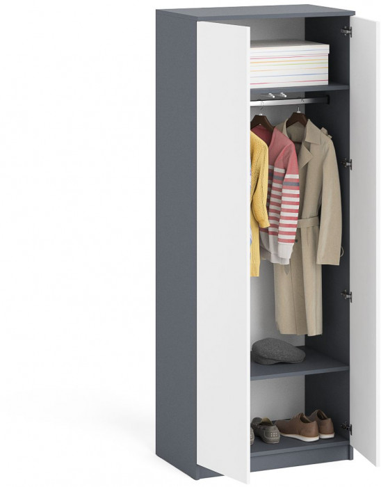 Мори Шкаф МШ800.1, графит/белый