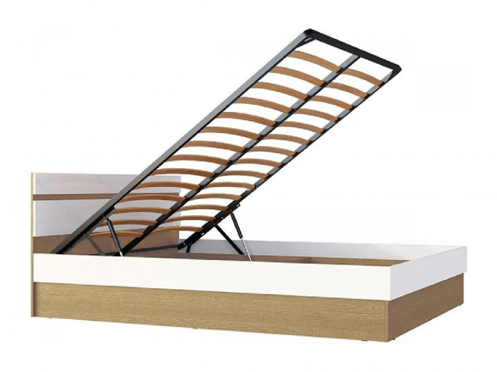 Ким Кровать с подъемным механизмом 160, сонома / белый глянец
