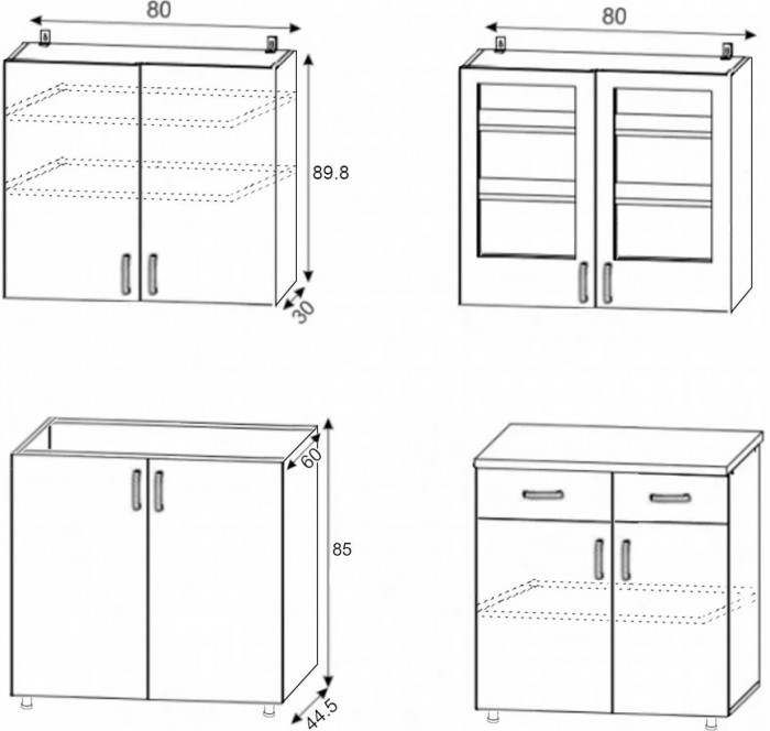 Кухня МДФ Престиж 1600/900 (Зеленый, Белый)
