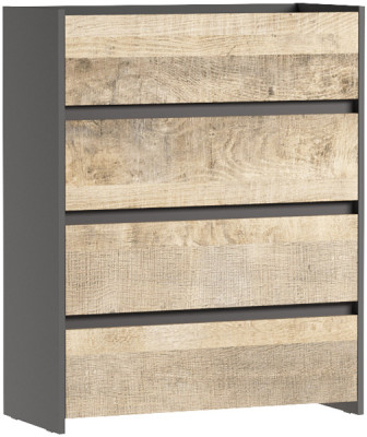 Комод Денверя 4Я800, Графит, Дуб гранж песочный