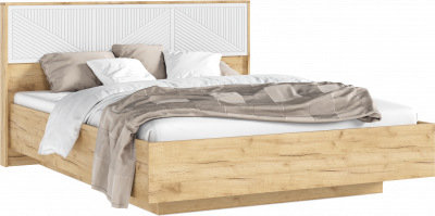 Сильвия Кровать парящая 1,6м с ПМ Браш Вайт/Дуб Крафт, Дуб Крафт