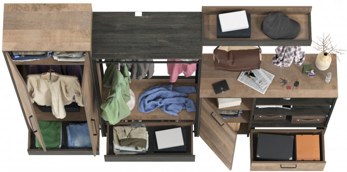 Трувор Прихожая 233, дуб гранж песочный/интра