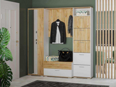 Прихожая Санти-2 Белый/Дуб крафт золотой