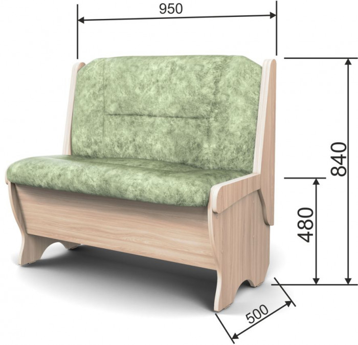 Скамья Лотос 950 ясень светлый/мохито