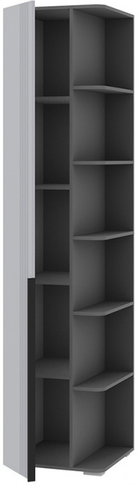 Шкаф торцевой Альмерия ШТ-500, Серый графит, Бархат серый