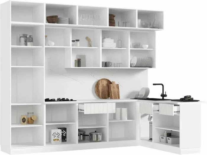 Кухня Оливия NEW 3,0х1,8м Шарли Белый
