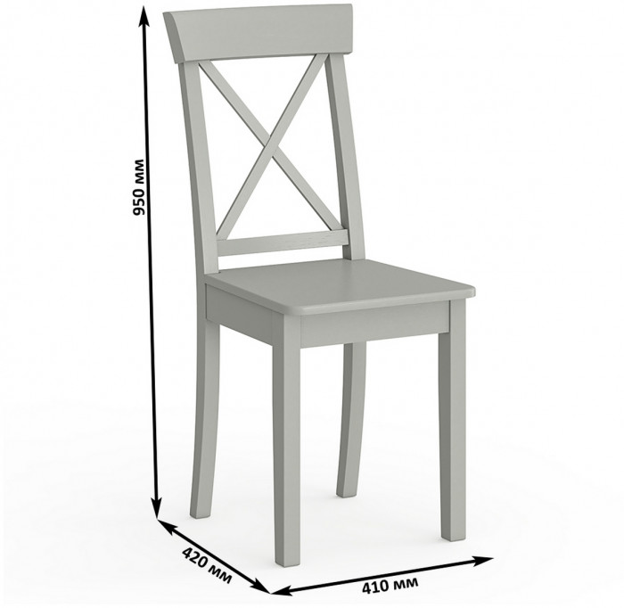 Четыре стула Мебель--24 Гольф-14 разборных, цвет серый, деревянное сиденье серое, ШхГхВ 41х42х95 см., от пола до верха сиденья 47 см.