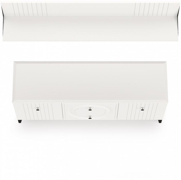 Валенсия Гостиная № 050, цвет ЛДСП белый шагрень/МДФ белый шагрень, ШхГхВ 133,1х38,3х180 см.