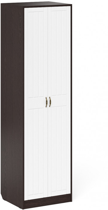 Прихожая П-6 Шкаф, венге/фасады МДФ белое дерево фрезеровка прованс