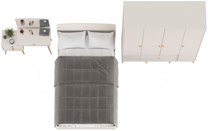 Афина Спальня 10-1200, кашемир серый