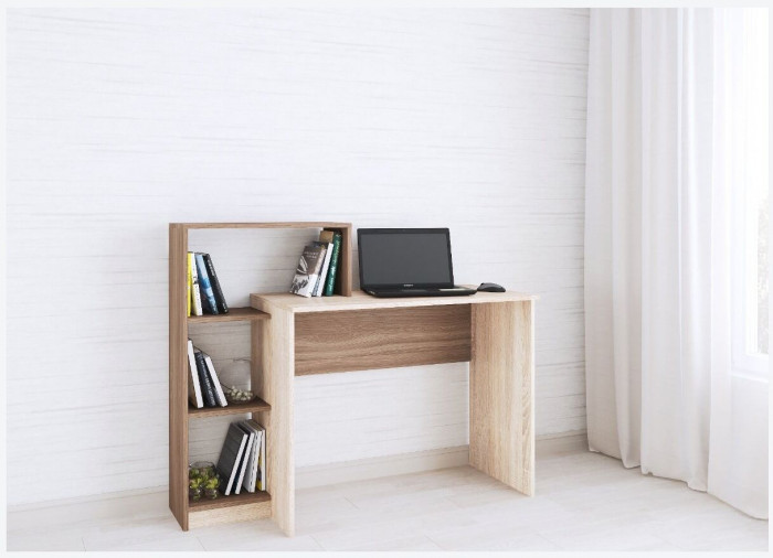 Компьютерный стол Квартет-2 ясень шимо/дуб сонома