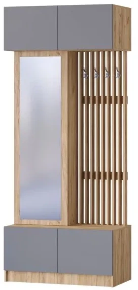 Артек Модульная Прихожая, композиция 2, Белый глянец/Дуб крафт золотой