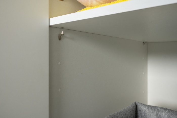 Остин 11.53 Кровать + ортопед + 13.336.02 Шкаф для одежды + 16.221 Комод, белый шагрень/дуб крафт золотой