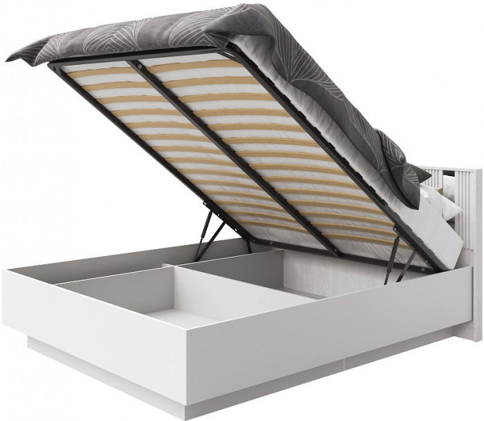 Кровать 140х200 "Харди" с подъемным механизмом - Латте/Ирландский ликер (зеркальн. вставки)