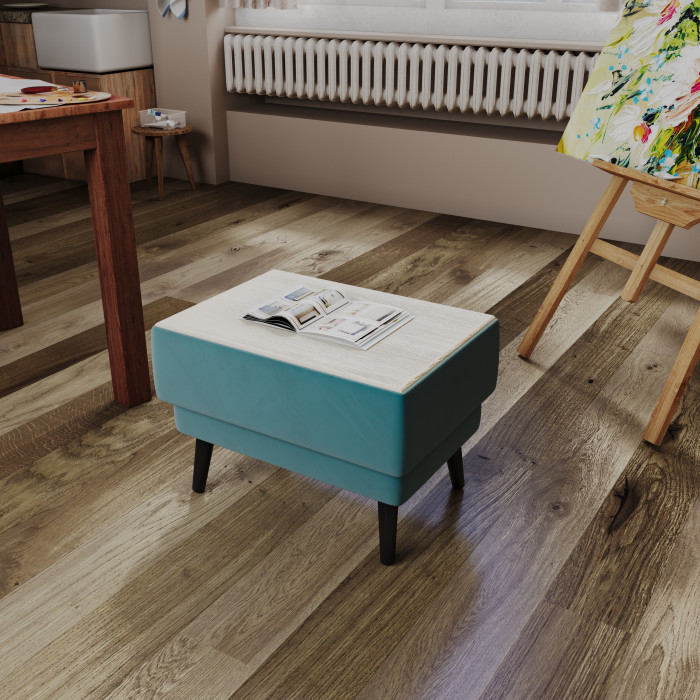 Стол журнальный "Майя", Бирюза/МДФ клен кремовый