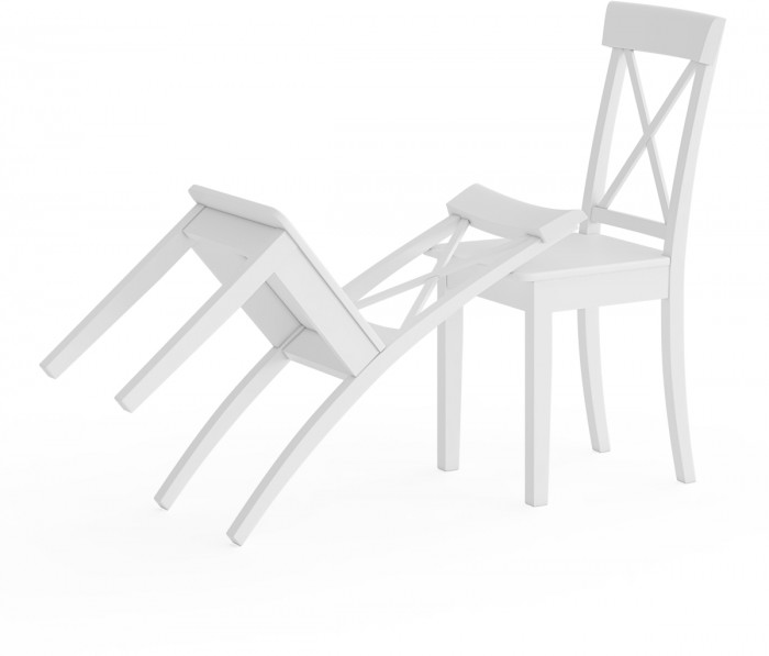 Два стула Мебель--24 Гольф-14 разборных, цвет белый, деревянное сиденье белое, ШхГхВ 41х42х95 см., от пола до верха сиденья 47 см.