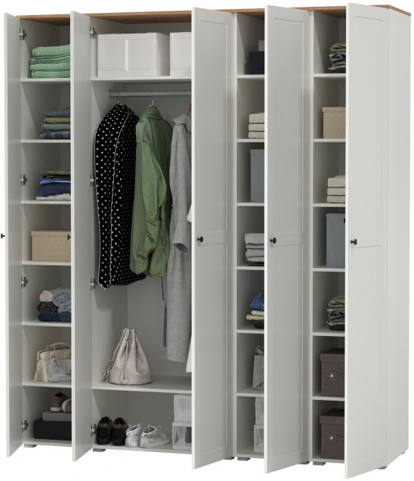 Остин Набор шкафов 03, белый шагрень/дуб крафт золотой