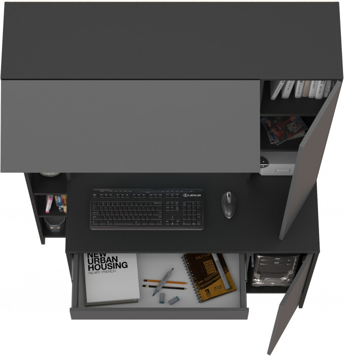 компьютерный стол Комфорт 12.71, антрацит/тёмно-серый