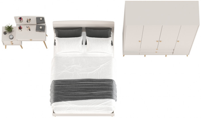 Афина Спальня 10-1400, кашемир серый