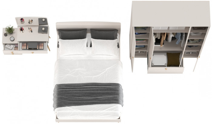 Афина Спальня 10-1400, кашемир серый