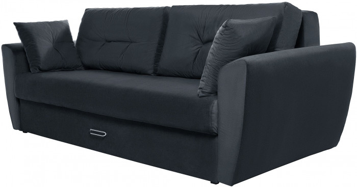 Диван-кровать Амстердам Люкс, 160х195, еврокнижка, независимый пружинный блок, велюр, черный