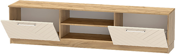 Тумба-2 под ТВ напольная "Иннэс-7", Крафт золотой/Тирамису матовый