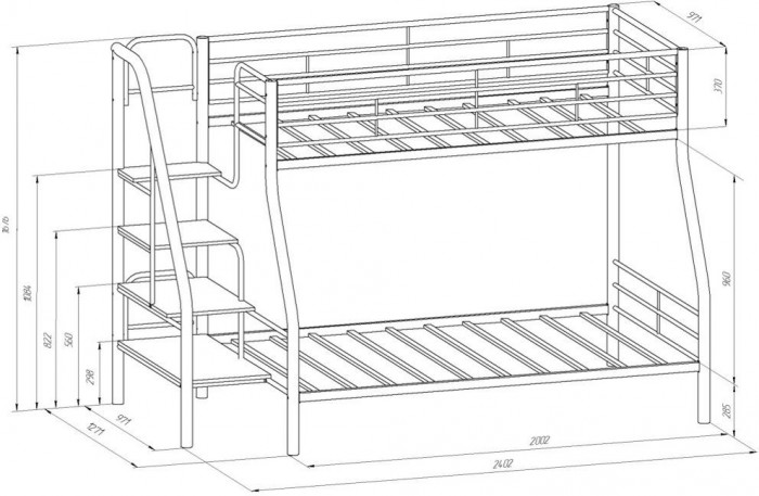 Двухъярусная кровать Толедо-1ПЯ (Слоновая кость)