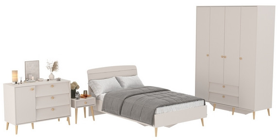 Афина Спальня 30-1200, цвет кашемир серый, сп.м. 1200х2000 мм., б/м, основание есть - фанера