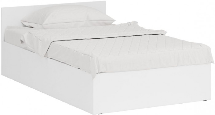 Кровать 1200 + Шкаф 2-х створчатый Стандарт, цвет белый, ШхГхВ 123,5х203,5х70 + 90х52х200 см., сп.м. 1200х2000 мм., без матраса, основание есть