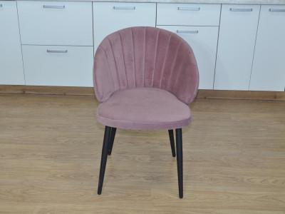 Стул З / черный / велюр пыльная роза
