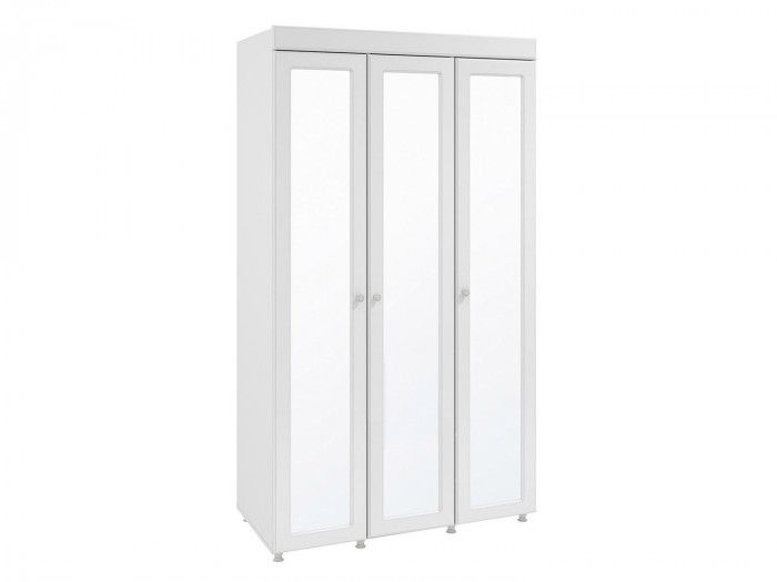 Шкаф 3-х дверный с 3-я зеркалами Монако МН-55 белое дерево