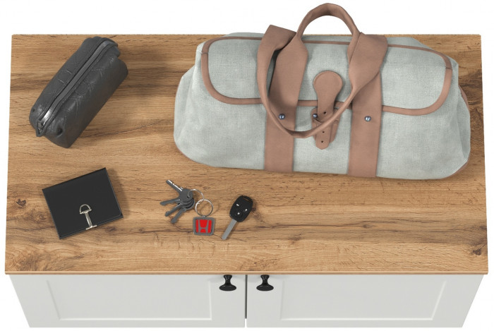 Остин 13.257 Тумба, белый шагрень/дуб крафт золотой