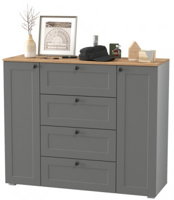 Остин 16.221 Комод, серый графит/дуб крафт золотой