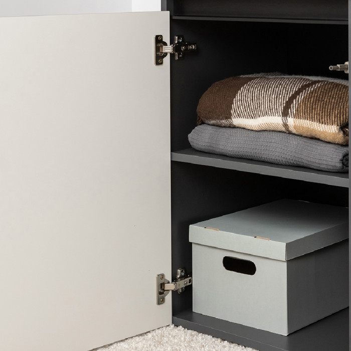 Сидней Комплектация № 128, цвет корпус: антрацит/фасады: МДФ веллюто капучино, ШхГхВ 359,8х41,3х205,2 см., универсальня сборка