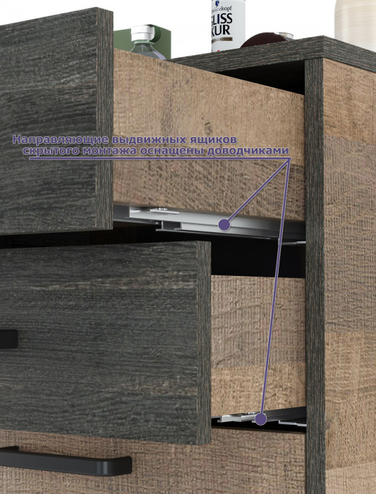 Трувор 13.241.06 Тумба для обуви 3 шт., цвет дуб гранж песочный/интра, ШхГхВ 150х37х106,9 см.