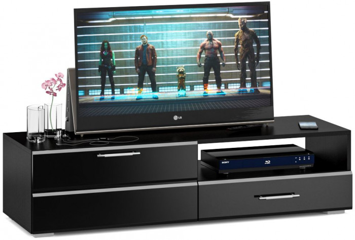 Спальня Стандарт 3-1200, венге/фасады ТВ тумбы МДФ чёрный глянец