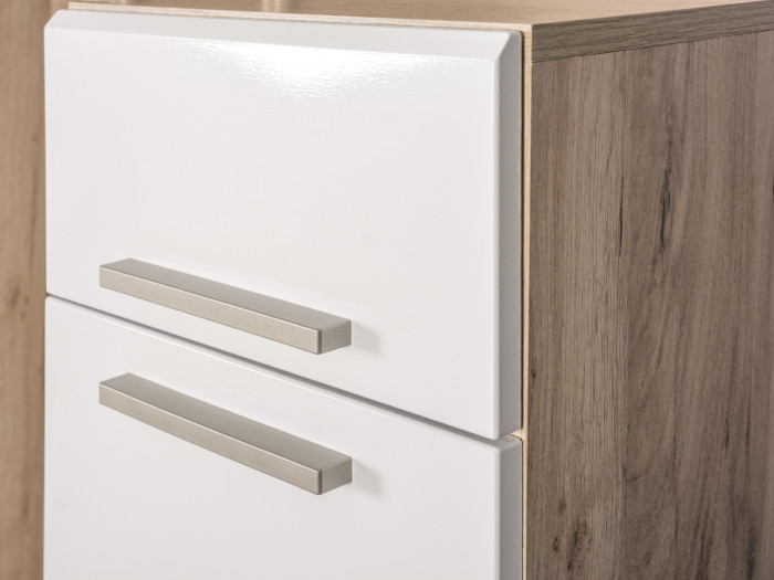 Лайн 13.121 Комод, дуб крафт серый/фасады МДФ белый глянец