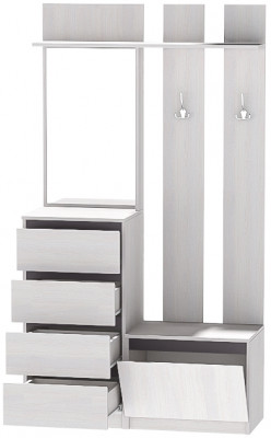 Модульная Прихожая Кэт-1, набор 6, Ясень Анкор Светлый/Графит