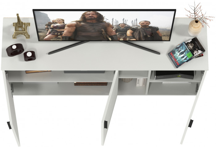 Эйр Гостиная 16.55 Тумба под ТВ, белый шагрень