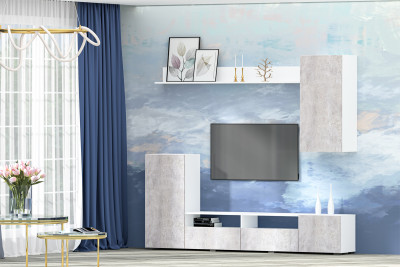 Гостиная Аллегро-2, Белый/Цемент светлый