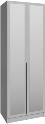 Шкаф Мадрид (0,8) с полками с зеркалом, Камень серый