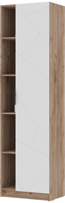 ОРЕГОН ПН 01 Пенал комбинированный (600х2100х400) Фасад МДФ БЕЛЫЙ СУПЕРМАТ,ДУБ КРАФТ ТАБАЧНЫЙ/Корпус ДУБ КРАФТ ТАБАЧНЫЙ