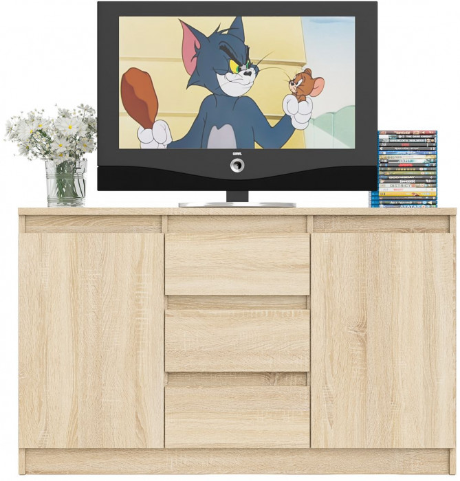 Мори Комод МК1200.3, цвет дуб сонома, ШхГхВ 120,4х41х73 см.