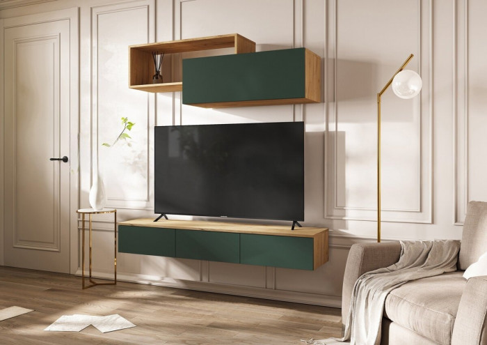 Норд Модульная Гостиная, вариант №2, крафт/Изумрудный