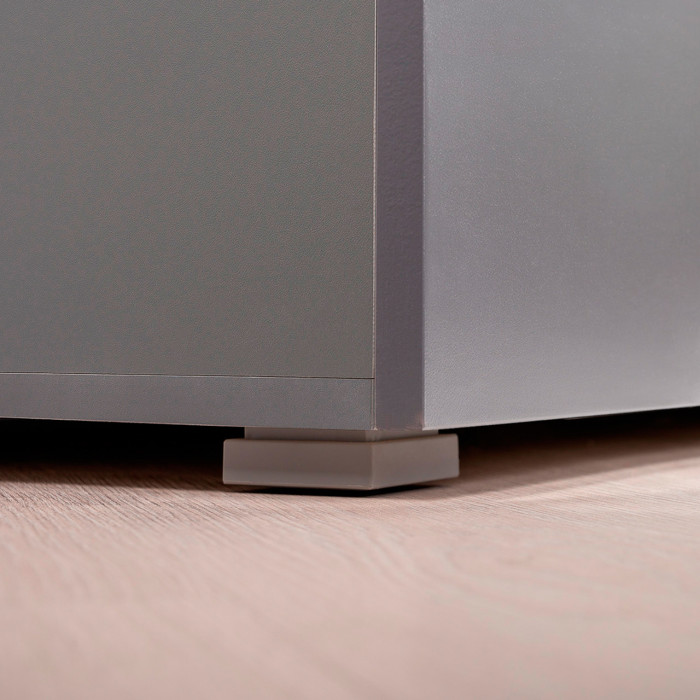 Октава Прихожая 51, белый шагрень/серый графит/дуб крафт золотой/фасады МДФ белый шагрень/серый графит